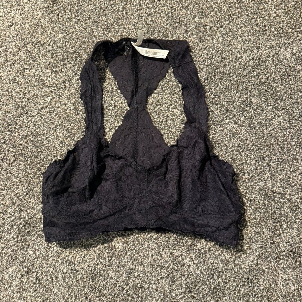 Free People - Galloon Lace Racerback Bralette - Black